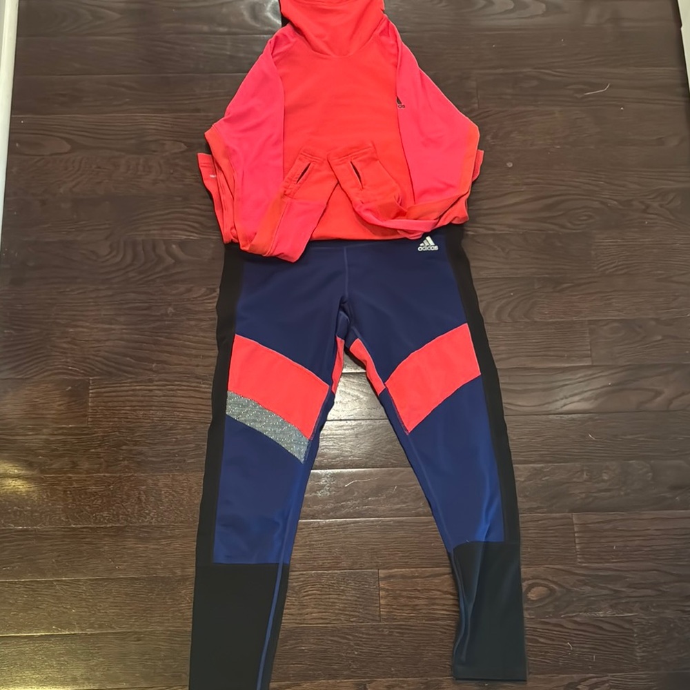 Adidas Coral and Navy Activewear Set